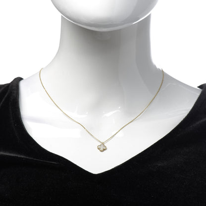 Van Cleef & Arpels 18K Yellow Gold Mother of Pearl Sweet Alhambra Pendant Necklace 2 of 5
