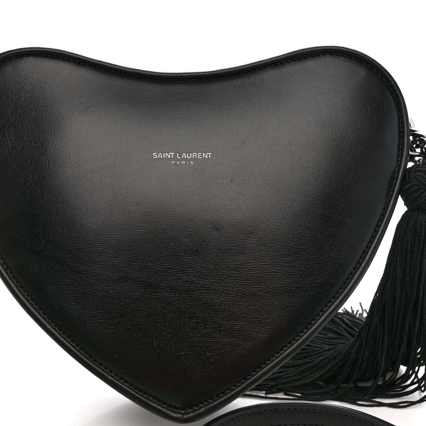 Calfskin Heart Monogram Crossbody Black