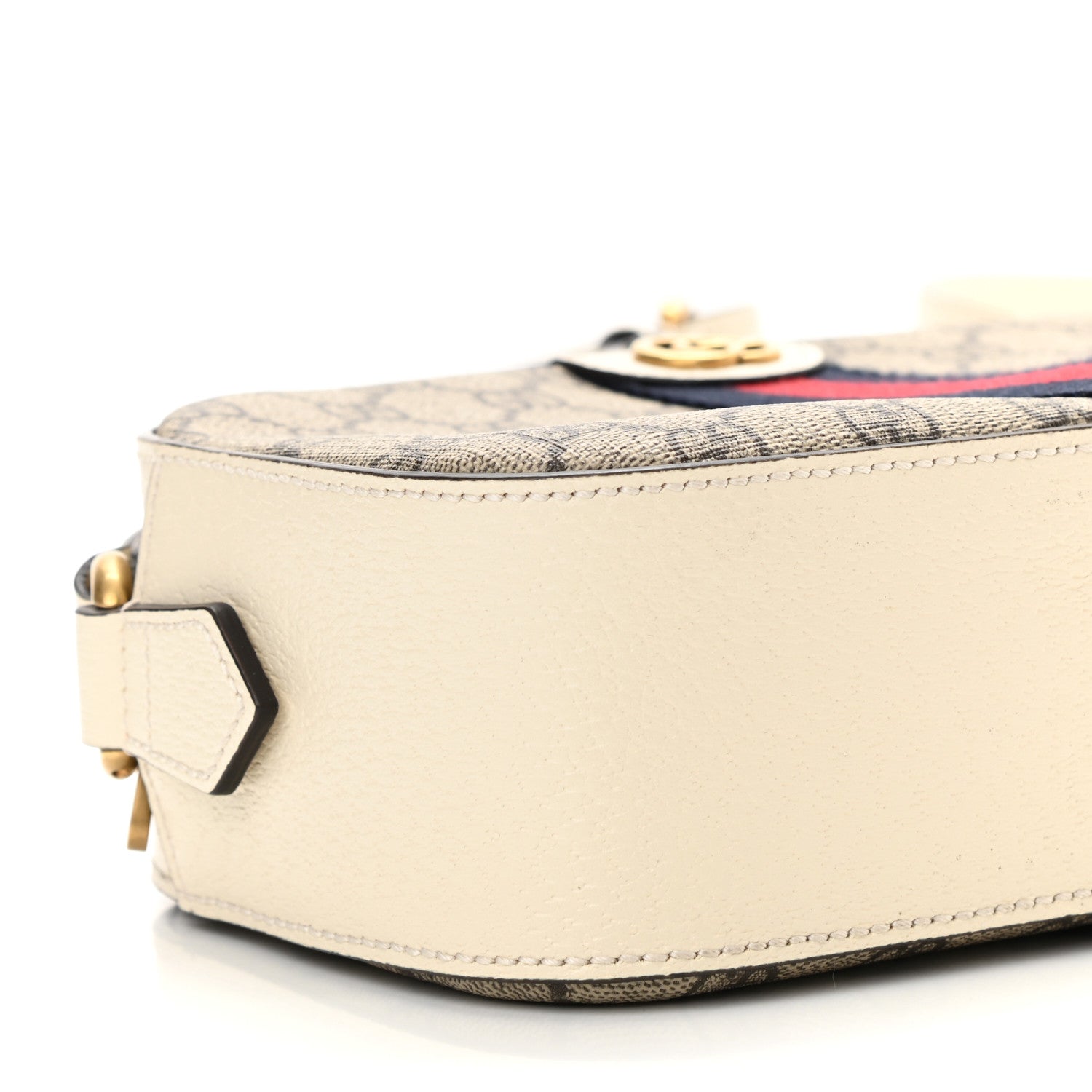 Gucci GG Supreme Monogram Textured Calfskin Web Small Ophidia Camera Bag Beige Ebony Mystic White 9 of 11