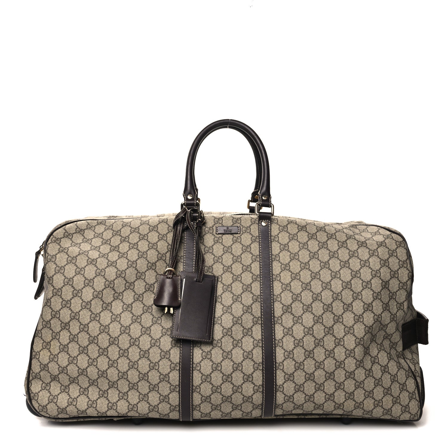 Gucci GG Plus Monogram Large Carry On Duffle Trolley Brown 1 of 14