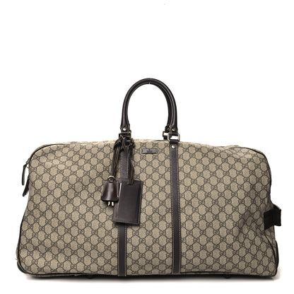 Gucci GG Plus Monogram Large Carry On Duffle Trolley Brown 1 of 14