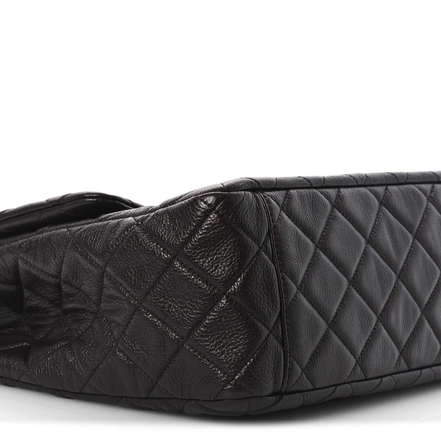 Chanel Grained Calfskin Quilted XXL Travel Flap Bag Dark Brown 9 of 12