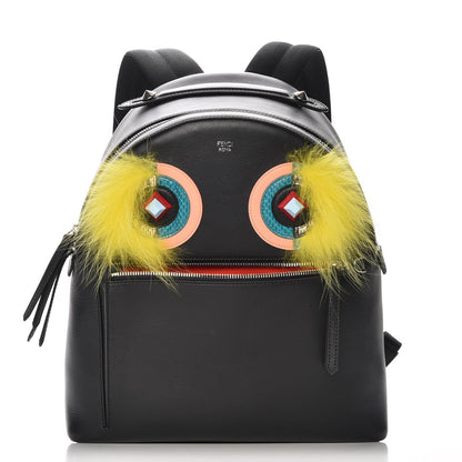 Fendi Vitello Dolce Fox Elaphe Ayers Hypnoteyes Large Backpack Black Giallo Multicolor 1 of 7