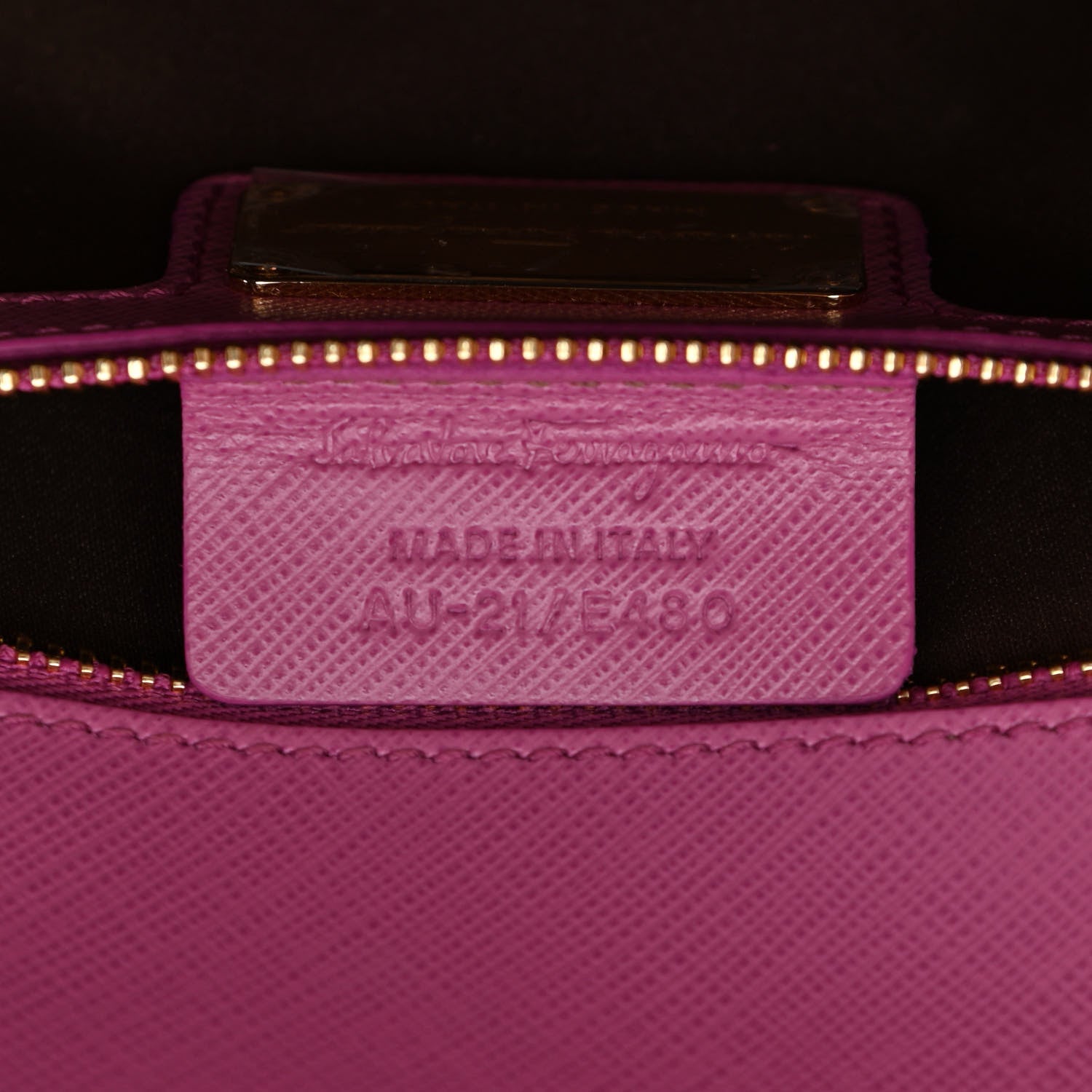Salvatore Ferragamo Printed Calfskin Vara Bow Chain Flap Crossbody Fuchsia 7 of 10