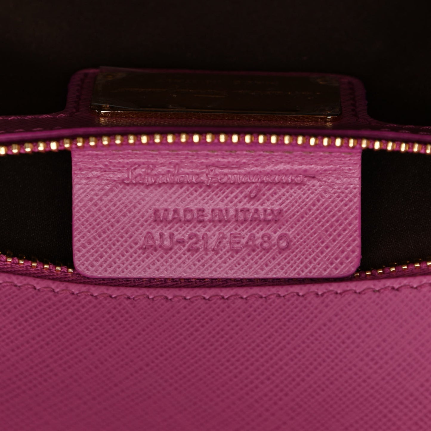 Printed Calfskin Vara Bow Chain Flap Crossbody Fuchsia