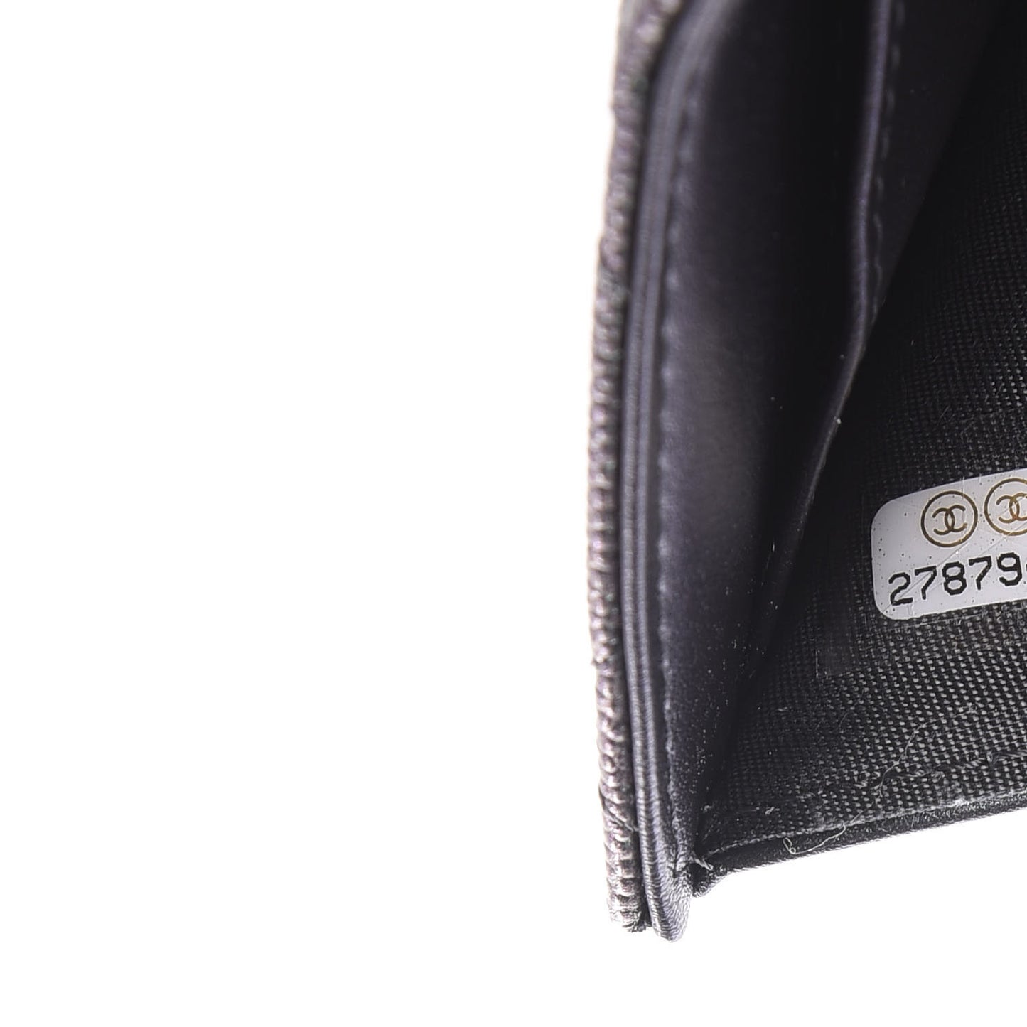 Iridescent Caviar Quilted Double Flap Wallet Black