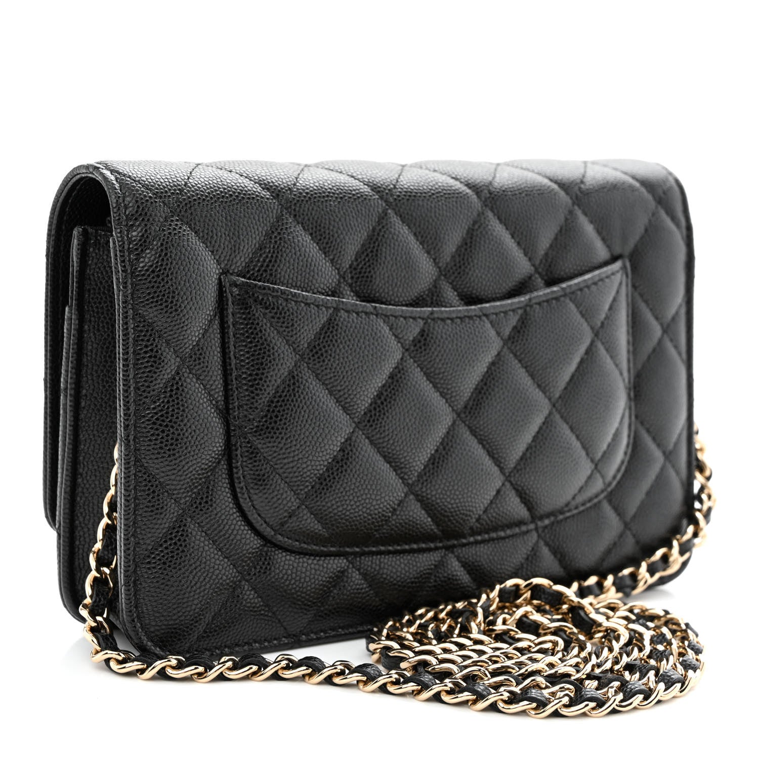 Chanel Caviar Quilted French New Wave Chain CC Wallet On Chain WOC Black 3 of 13