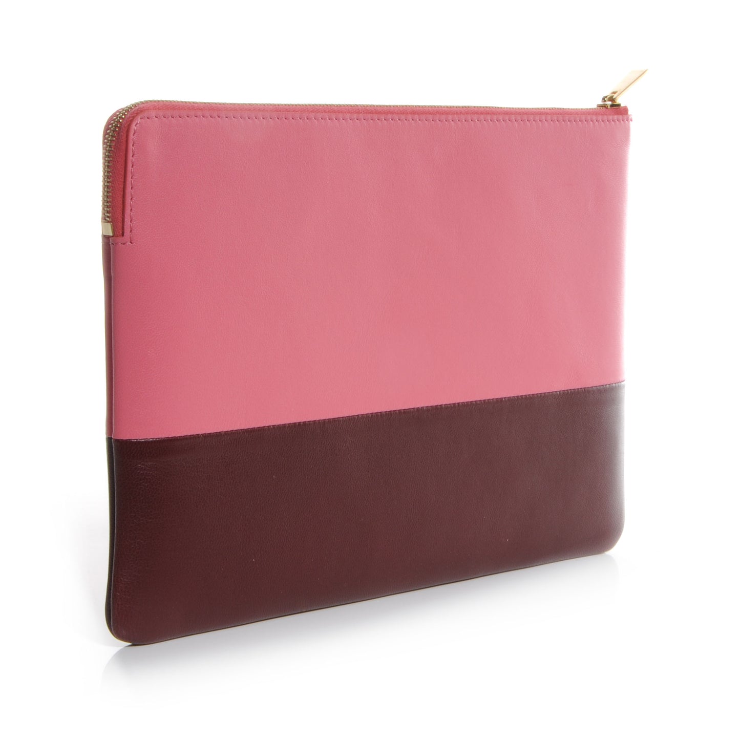 Lambskin Bi-Color Solo Clutch Rust