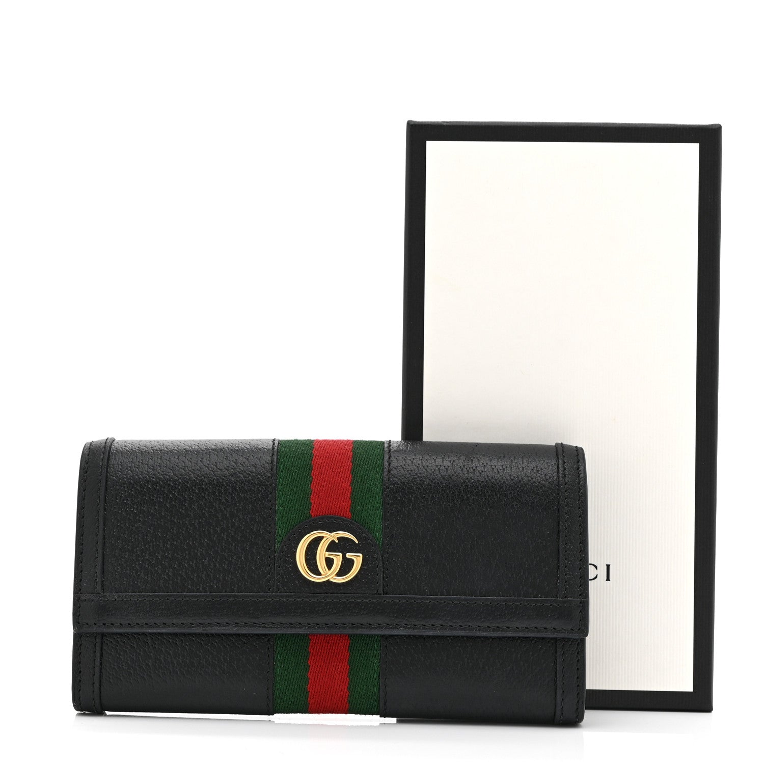 Gucci Calfskin Web Ophidia Continental Wallet Black 10 of 10