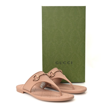 Gucci Rubber Womens Horsebit Thong Sandals 41 Vintage Camel 9 of 9