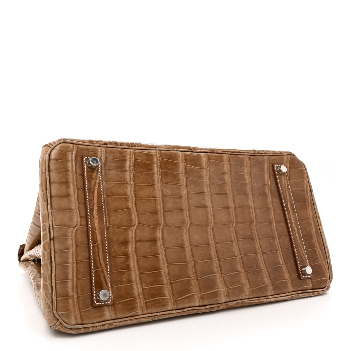 Shiny Porosus Crocodile Horseshoe Birkin 35 Ficelle Gold