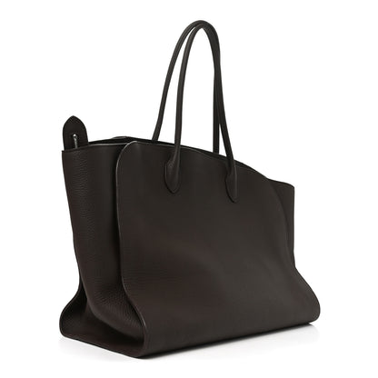 The Row Matte Grained Calfskin Marlo 17 Deep Brown 2 of 8