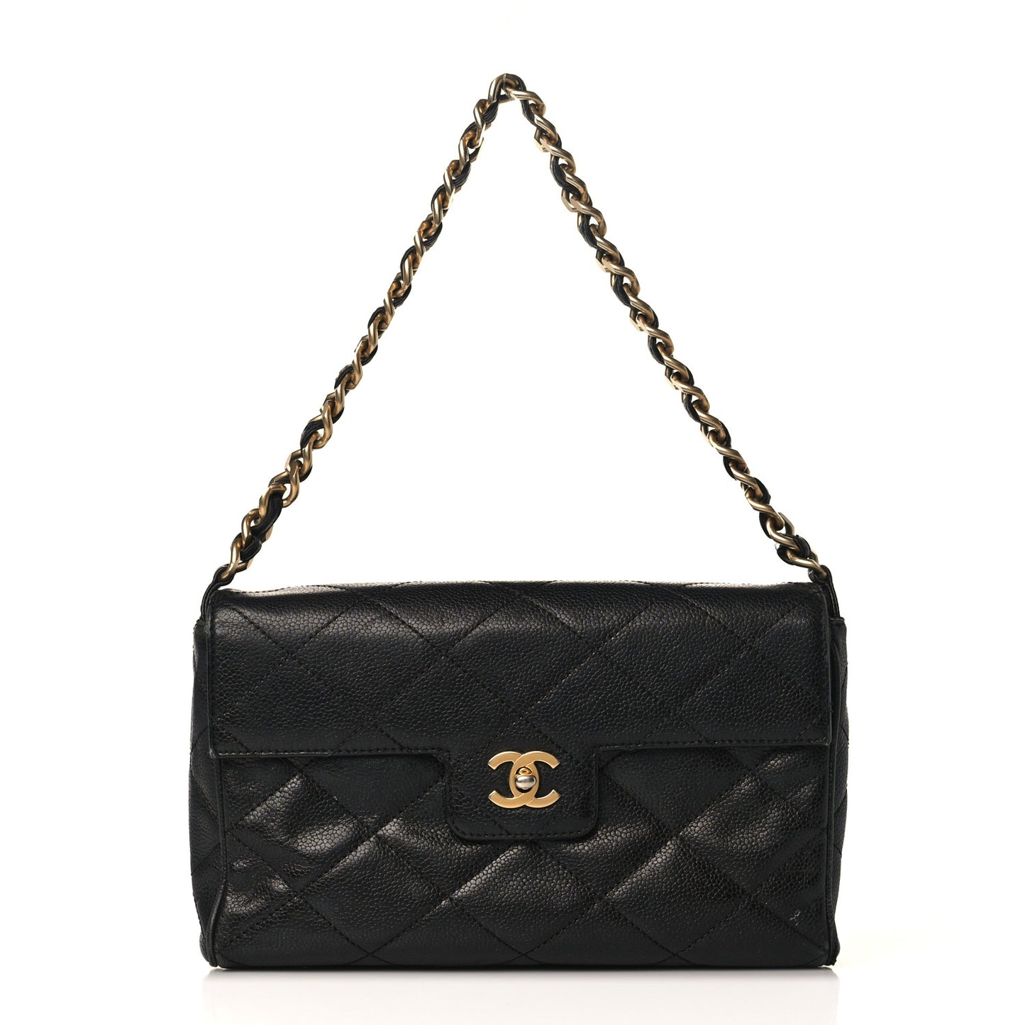 Caviar Quilted Medium Single Flap Black