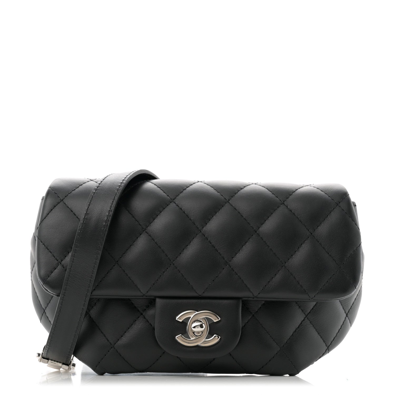 Chanel Calfskin Quilted CC Uniform Flap Belt Bag Black 1 of 11