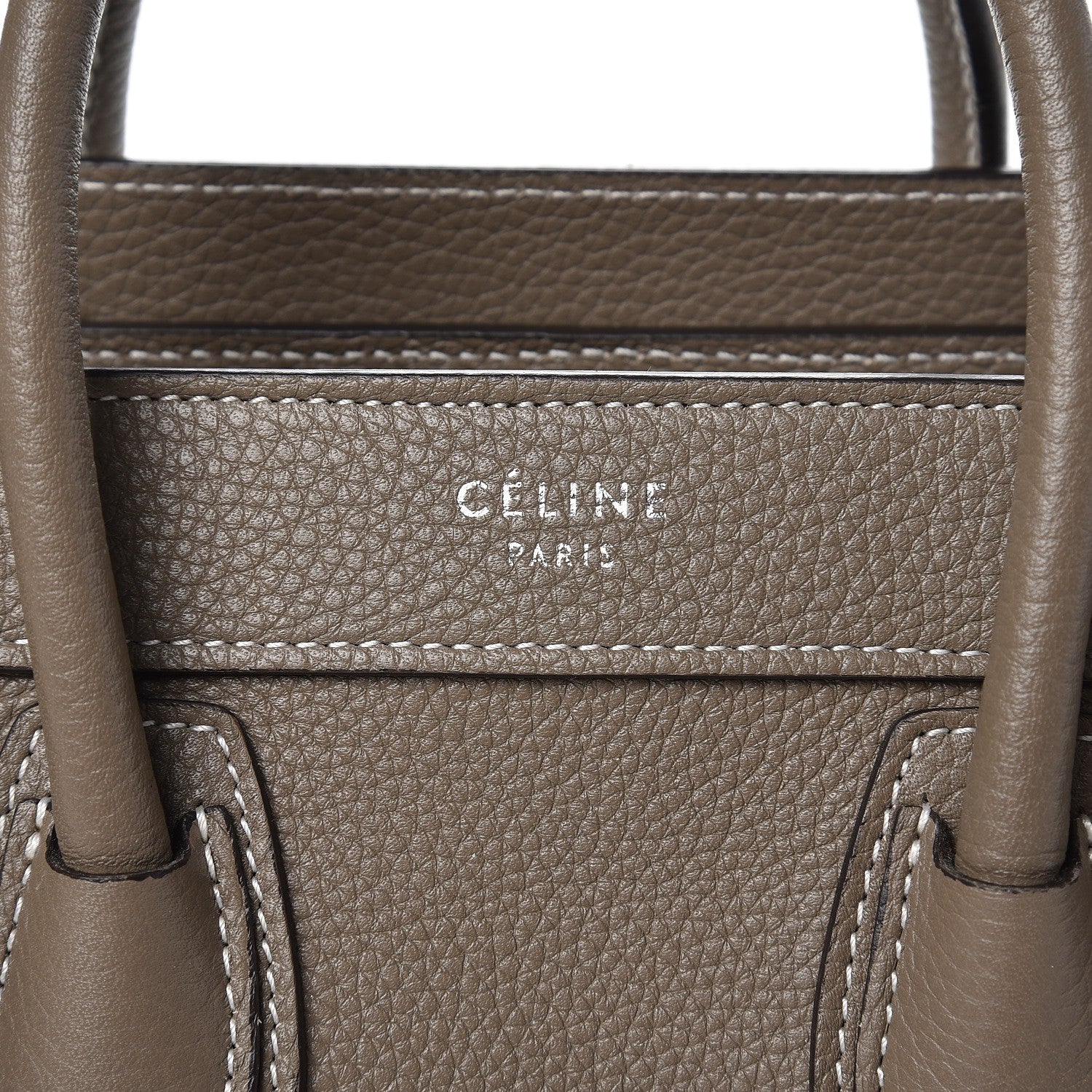 Celine Drummed Calfskin Nano Luggage Souris 8 of 8
