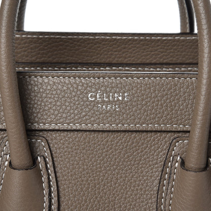 Celine Drummed Calfskin Nano Luggage Souris 8 of 8