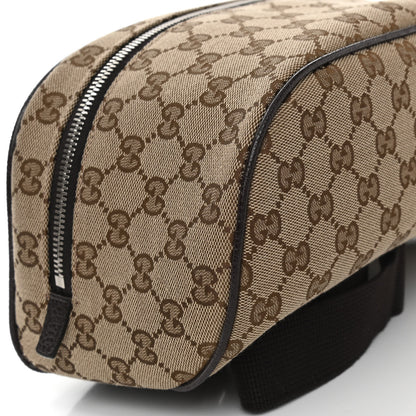 Gucci Monogram Dollar Calfskin Waist Pouch Beige Ebony Testa di Moro Marrone Scuro 9 of 10