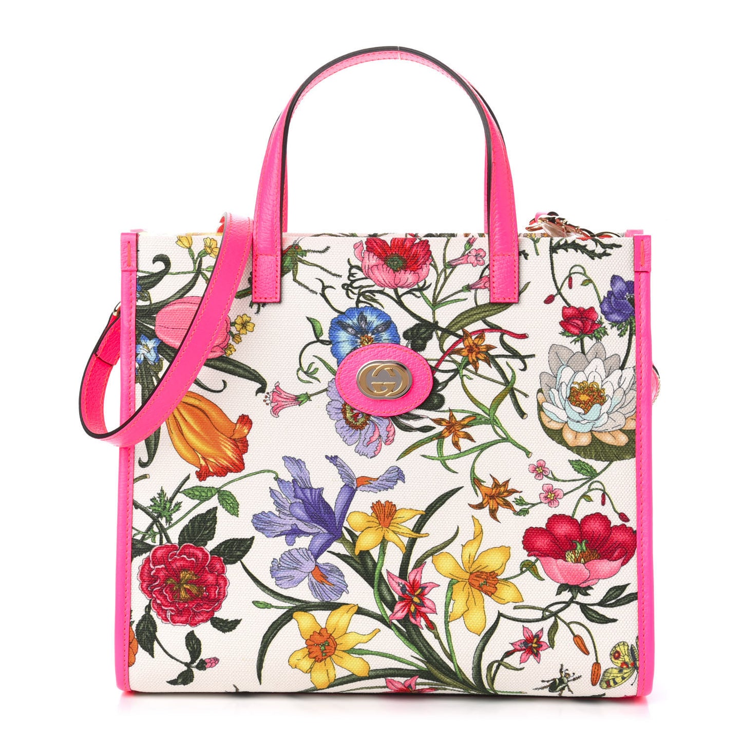 Canvas Medium Flora Tote Fuchsia