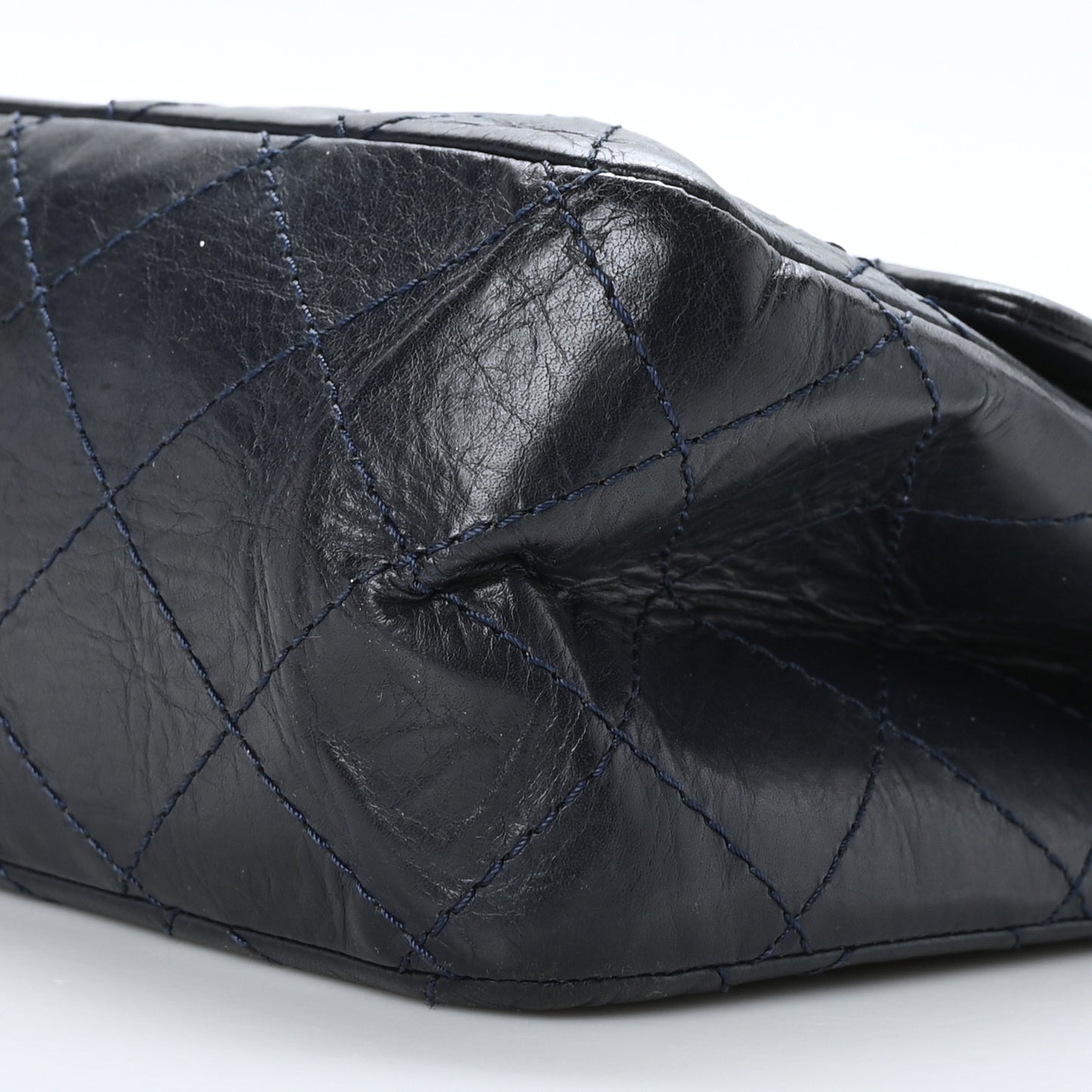 Aged Calfskin Quilted 2.55 Reissue 227 Flap Navy