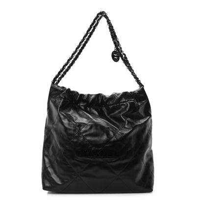 Chanel Shiny Calfskin Quilted Small Chanel 22 So Black 1 of 11