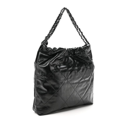 Chanel Shiny Calfskin Quilted Chanel 22 So Black 4 of 12