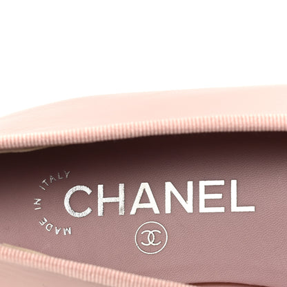 Chanel Lambskin Cap Toe CC Ballerina Flats 36.5 Light Pink Dark Pink 9 of 11