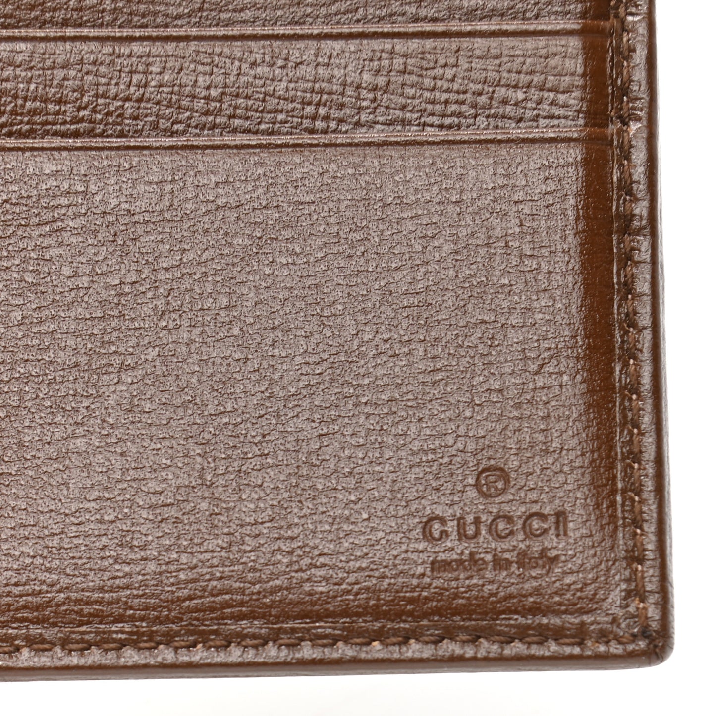 GG Supreme Monogram Azalea Calfskin Fake/Not Bi-Fold Wallet Beige Ebony Brown Sugar