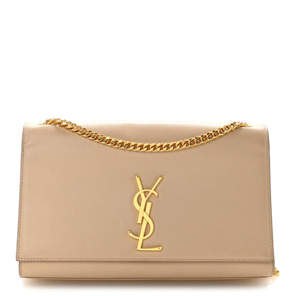 Saint Laurent Grain De Poudre Medium Monogram Kate Satchel Nude Powder 1 of 13