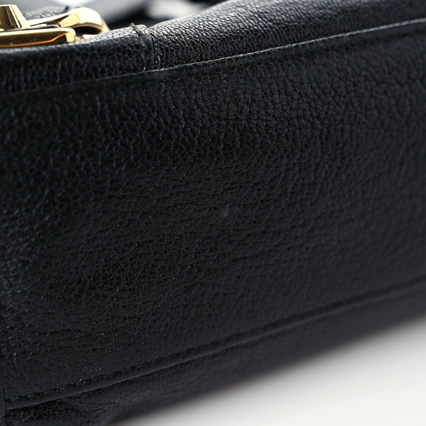 Chevre Gold Metallic Edge Hardware Mini City Black