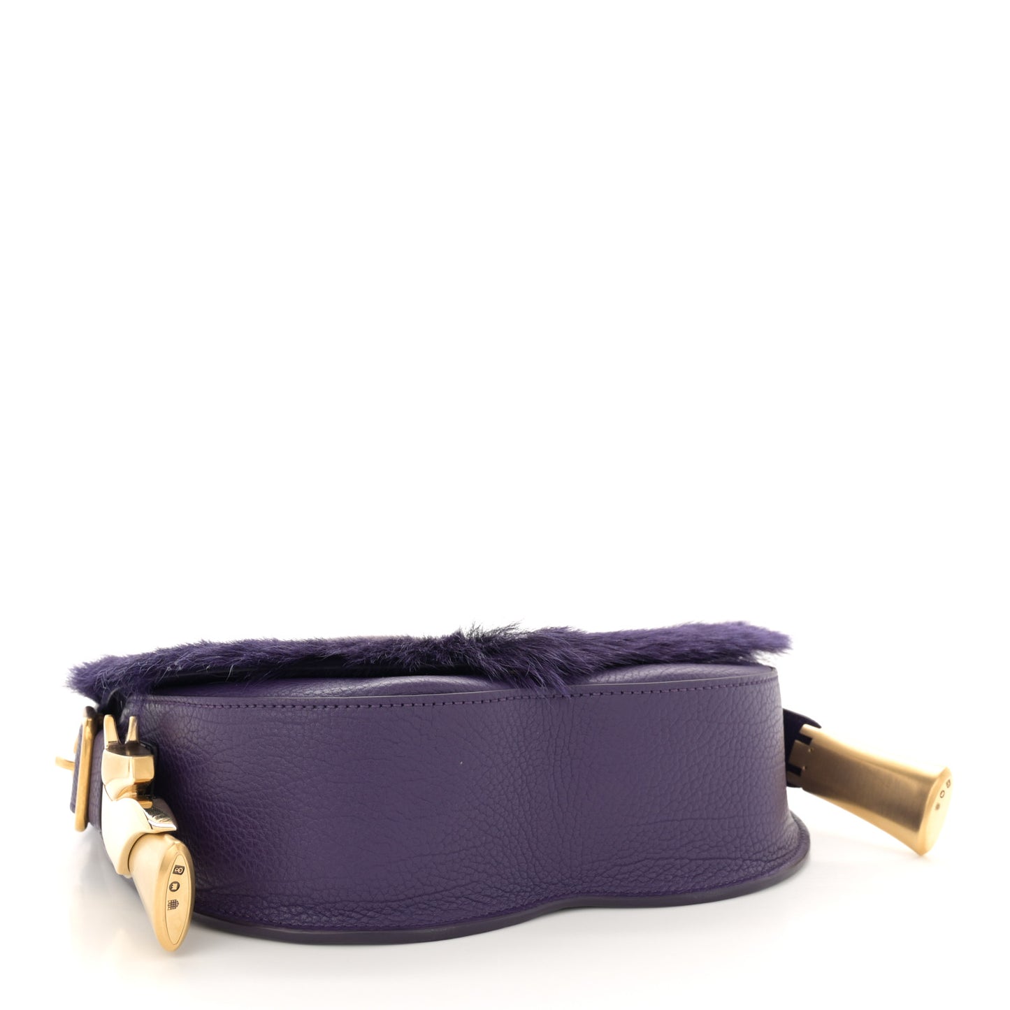 Calfskin Goat Fur Chess Satchel Bag Ribbon
