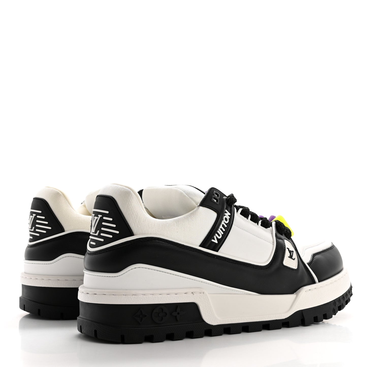 Calfskin Mens LV Trainer Maxi Sneakers 12 Black