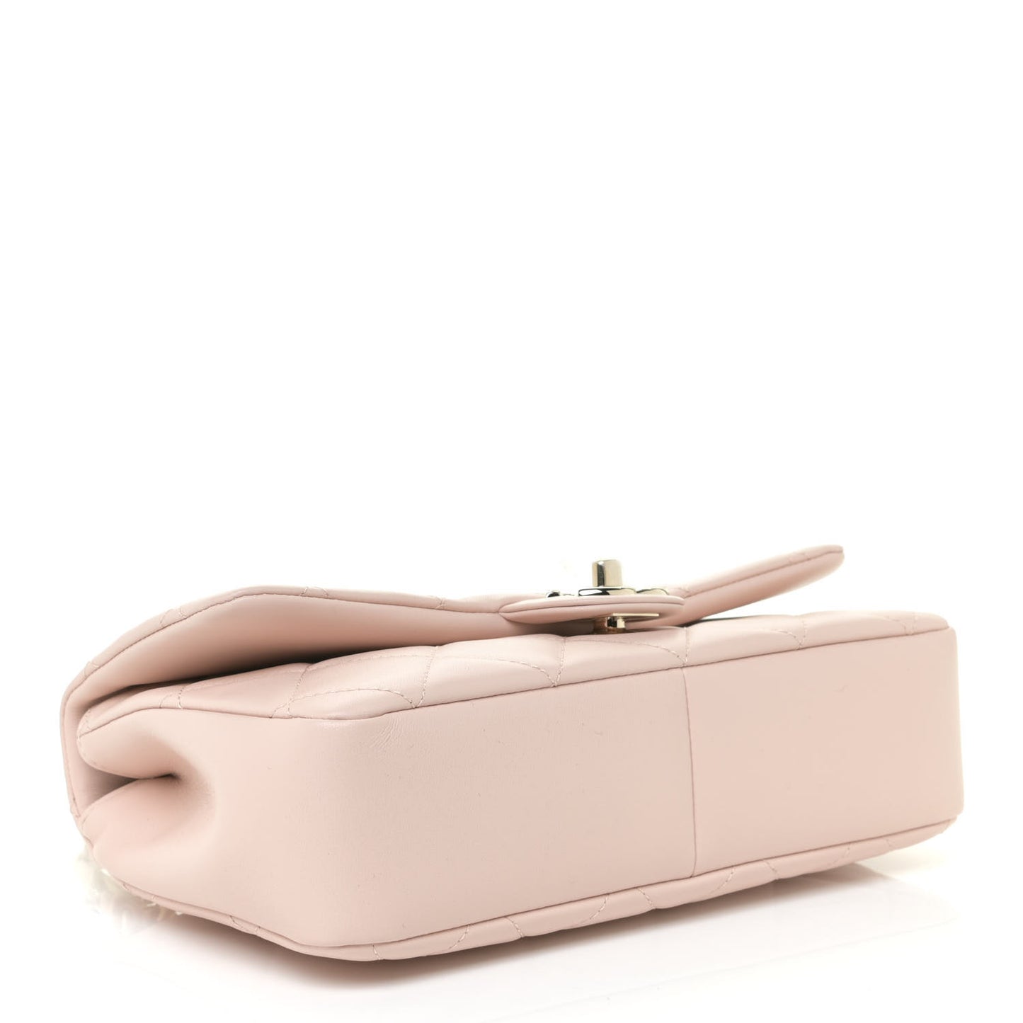 Lambskin Quilted Resin Bi-Color Chain Flap Bag Light Beige