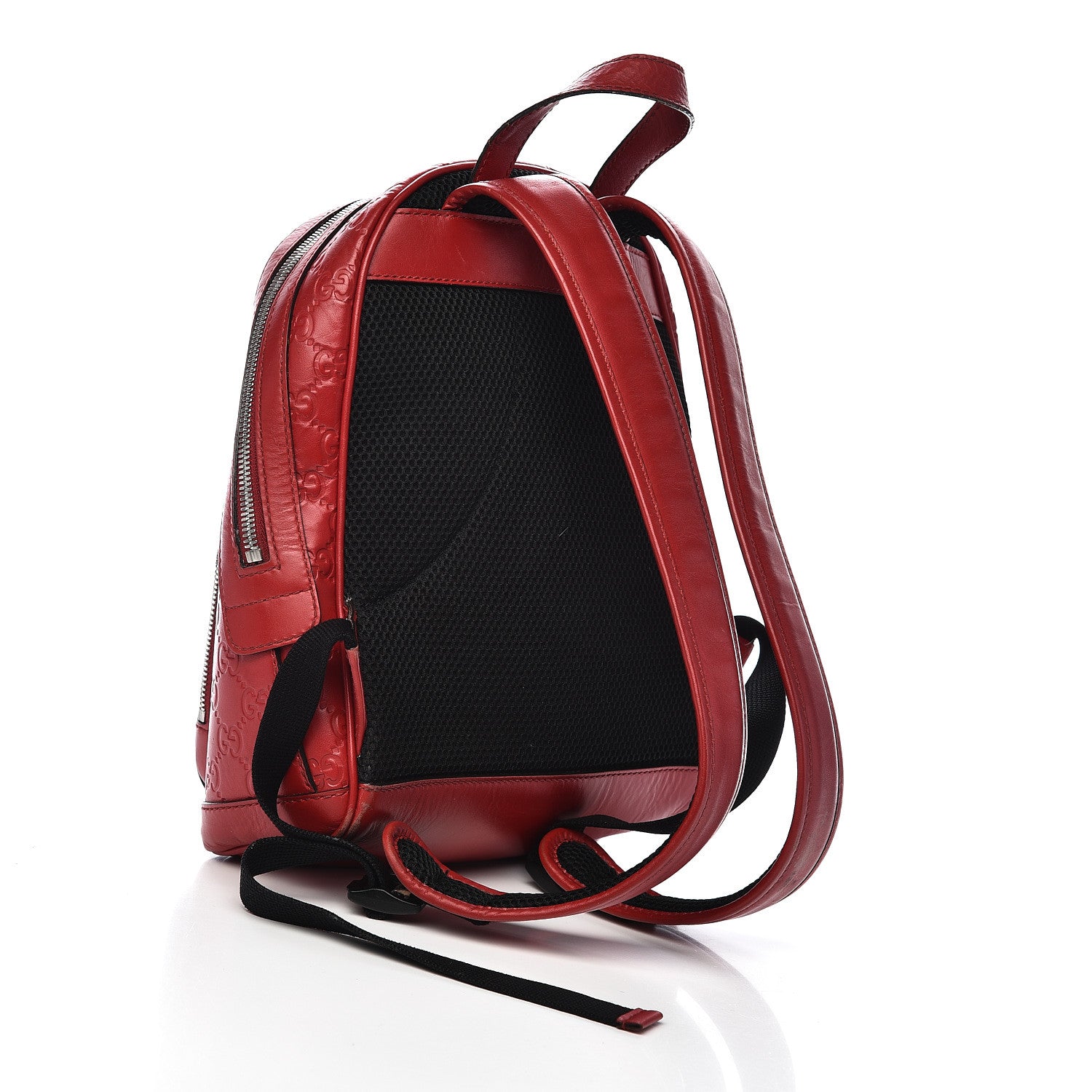 Gucci Guccissima Signature Small Day Backpack Hibiscus Red 3 of 20