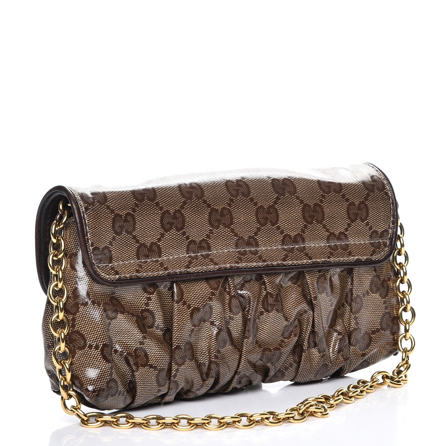 Gucci Crystal Monogram Babouska Clutch Dark Brown 3 of 9