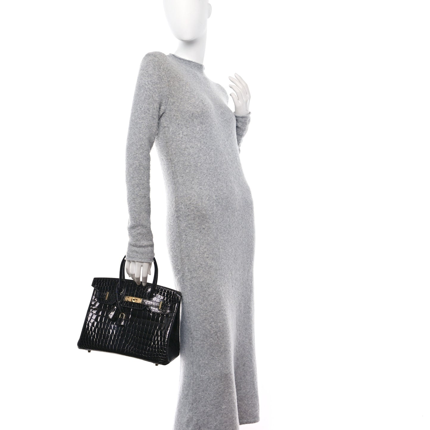 Shiny Niloticus Crocodile Birkin 30 Black