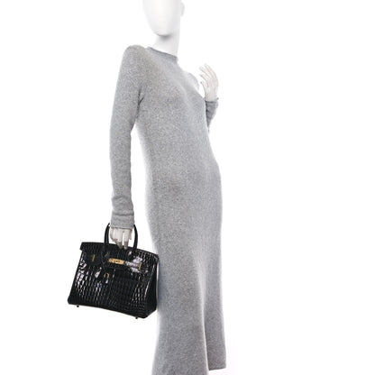 Hermes Shiny Niloticus Crocodile Birkin 30 Black 2 of 12