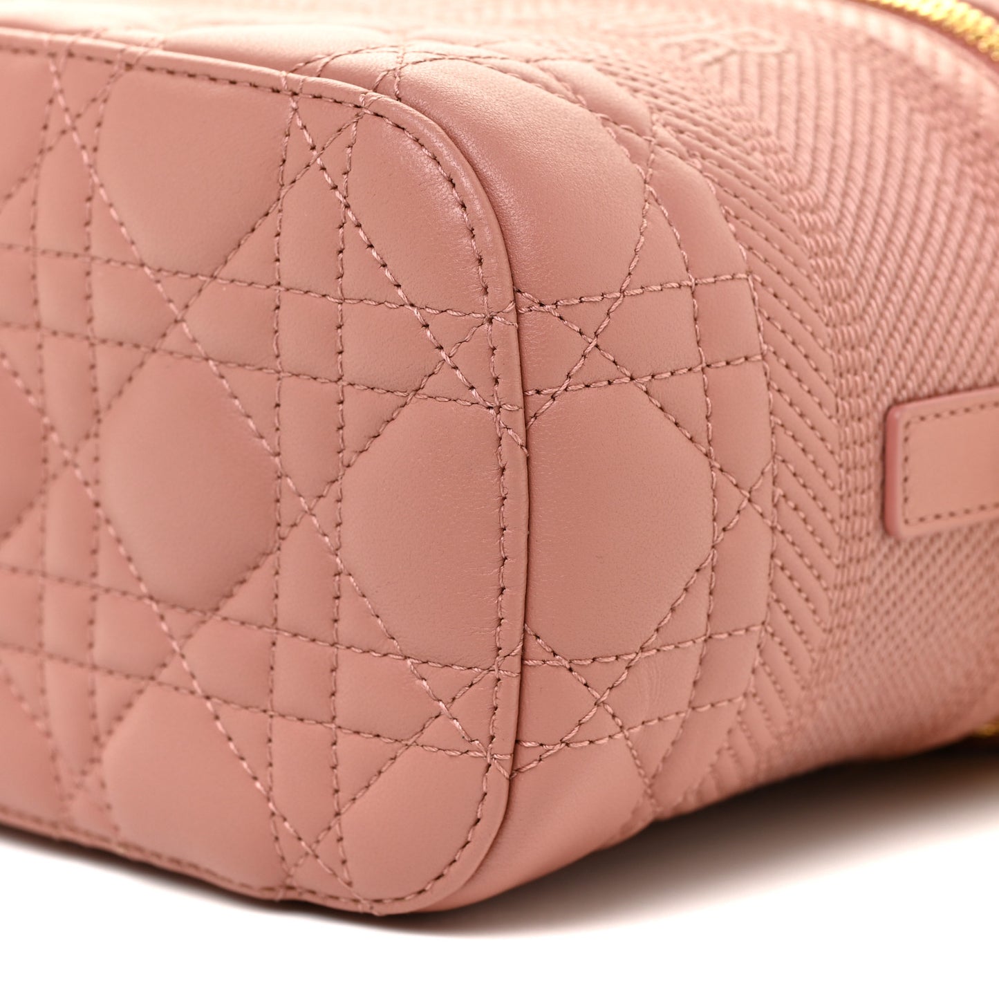Lambskin Cannage Small Diortravel Vanity Case Pink