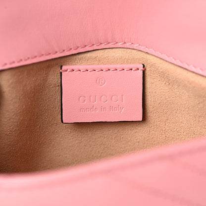 Gucci Calfskin Matelasse Super Mini GG Marmont Shoulder Bag Wild Rose 6 of 8