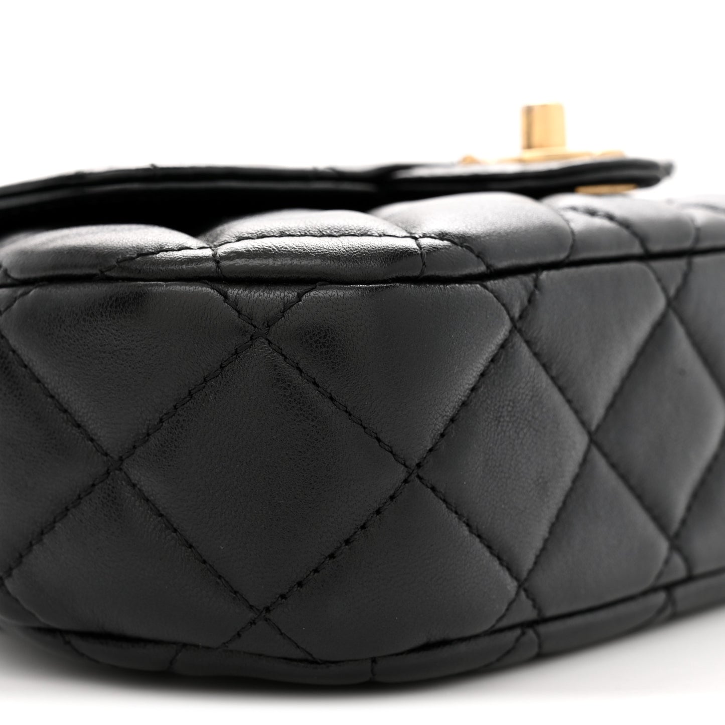 Lambskin Quilted Baywatch Top Handle Flap Black
