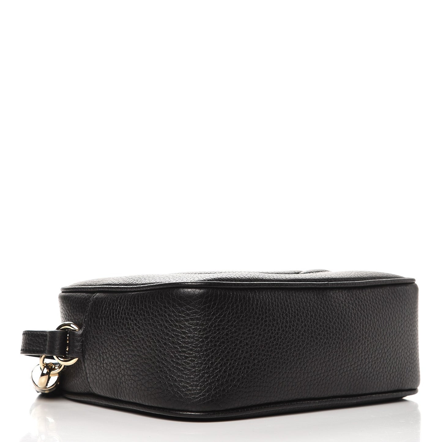 Pebbled Calfskin Small Soho Disco Bag Black