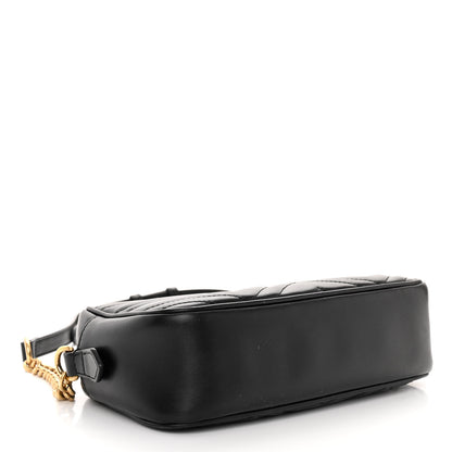 Gucci Calfskin Matelasse Small GG Marmont Chain Shoulder Bag Black 4 of 10