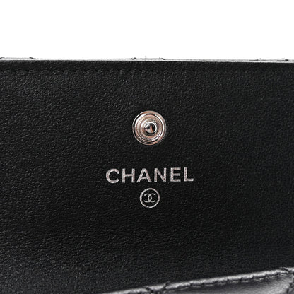 Chanel Lambskin Quilted Baguette Crystal Small Compact Wallet Black 6 of 9