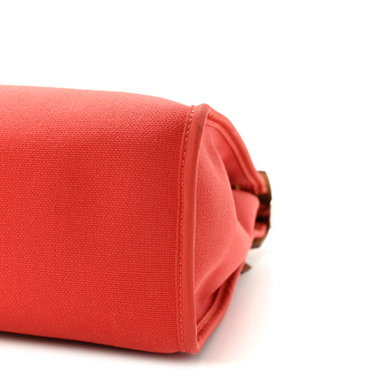 Hermes Vache Hunter Toile Herbag Zip 31 PM Rouge Tomate Natural 11 of 11