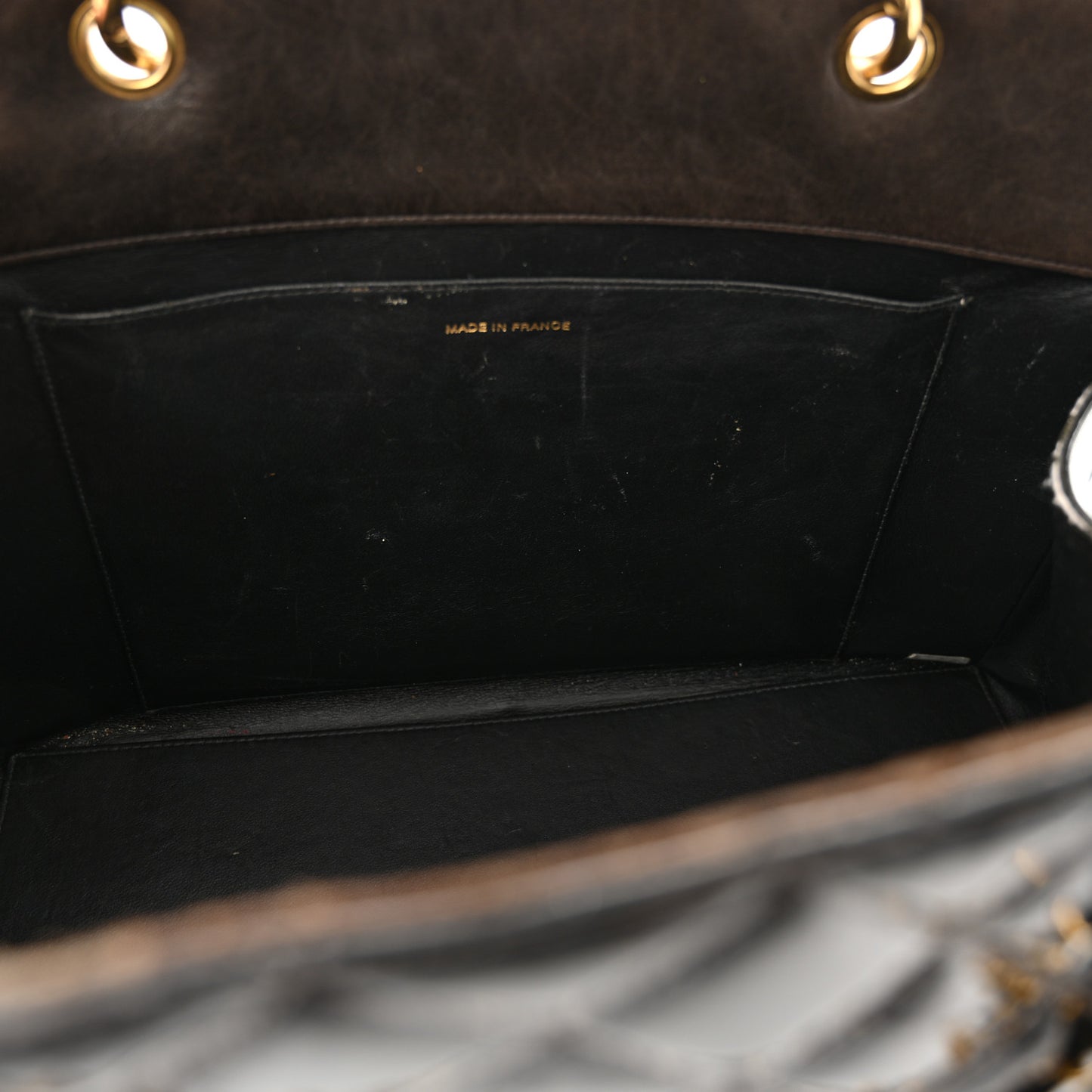 Patent Quilted Grand Shopping Tote GST Black