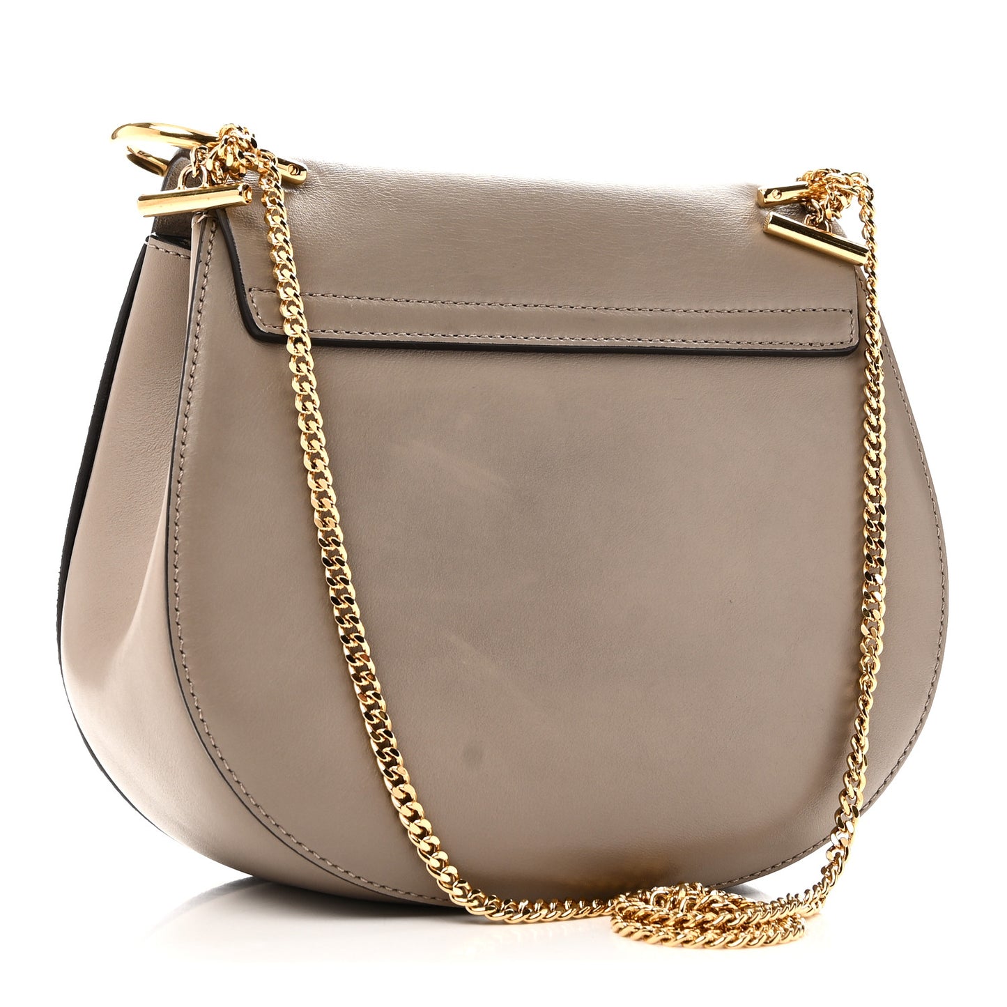 Suede Smooth Calfskin Drew Shoulder Bag Motty Grey