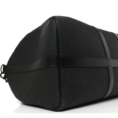 Louis Vuitton Taurillon Monogram Keepall Bandouliere 50 Black 7 of 8