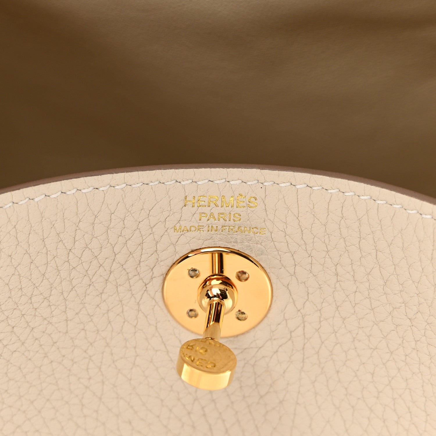 Hermes Taurillon Clemence Mini Lindy 20 Craie 6 of 11
