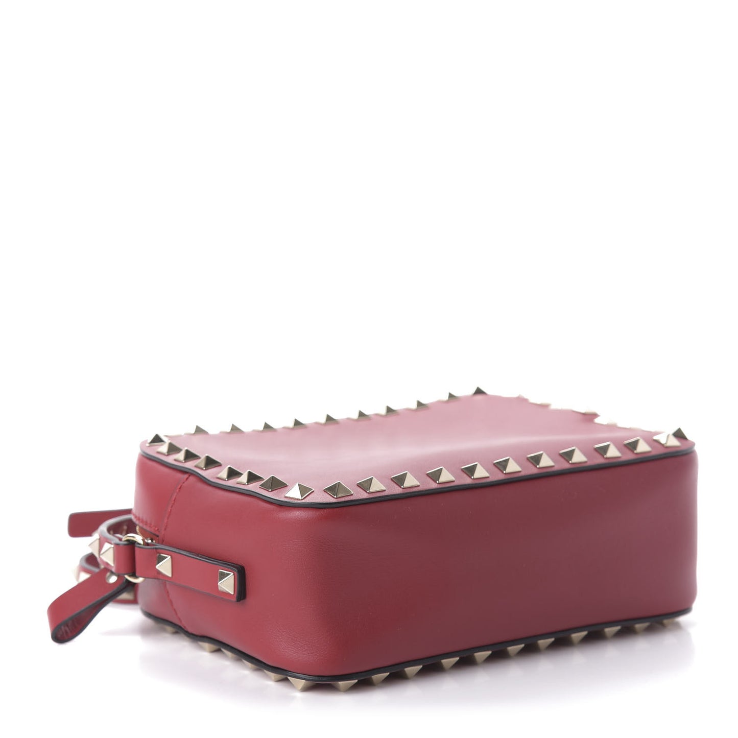 Calfskin Rockstud Camera Crossbody Bag Red