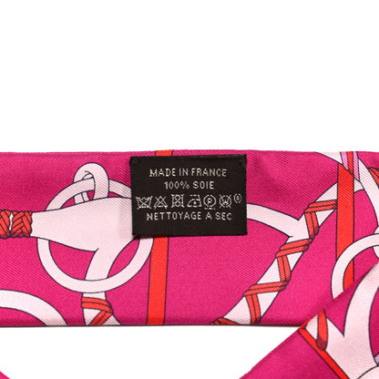 Hermes Silk Panoplie Equestre Twilly Fuchsia Rose Rouge 4 of 4