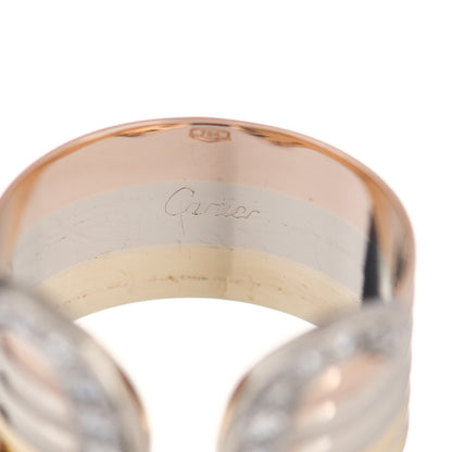 Cartier 18K Pink Yellow White Gold Diamond 13mm C De Cartier Ring 48 4.5 5 of 5